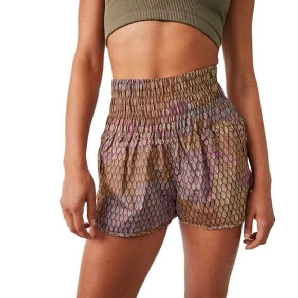 NEW FREE People Movement The Way Home High Rise Pull On Shorts Elastic Waist - Picture 5 of 16